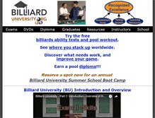 Tablet Screenshot of billiarduniversity.org